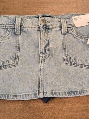 Aeropostale Light Blue Denim Mini Skirt